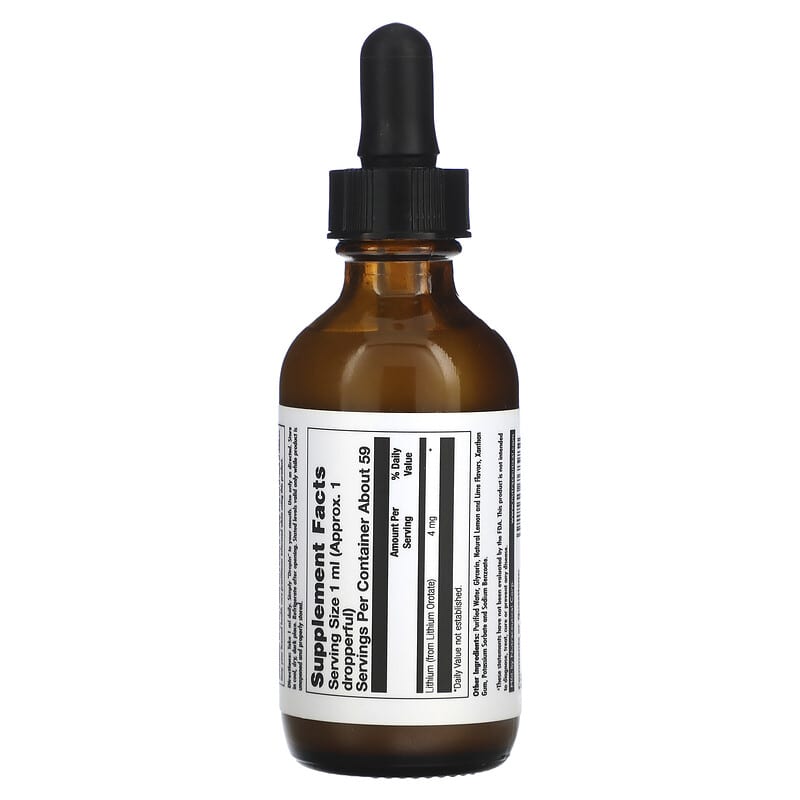 KAL, Lithium Orotate Drops, Lemon Lime, 2 fl oz (59 ml) 21245768982