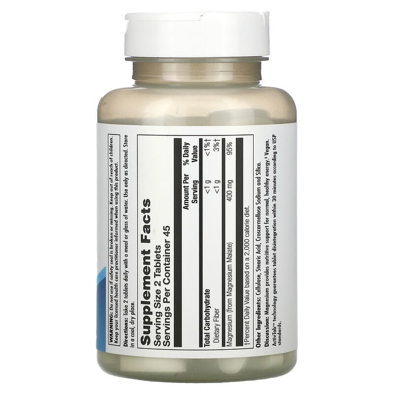 KAL, Magnesium Malate 400, 90 Tablets 21245813095