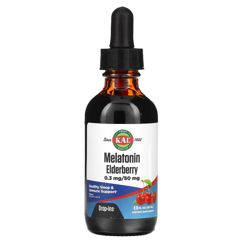 KAL Melatonin Elderberry Cherry 2 fl oz (59 ml) 21245964360