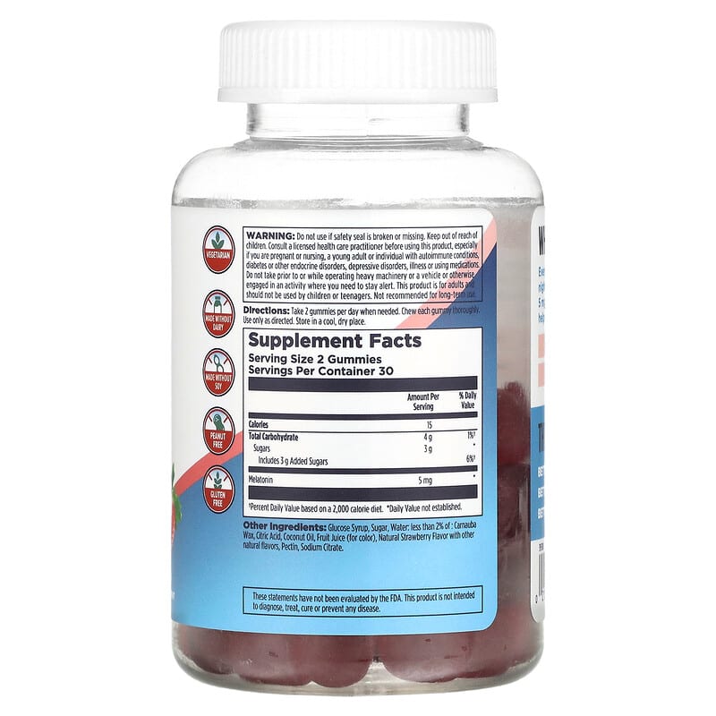 KAL, Melatonin Gummies, Strawberry, 60 Gummies 21245263715
