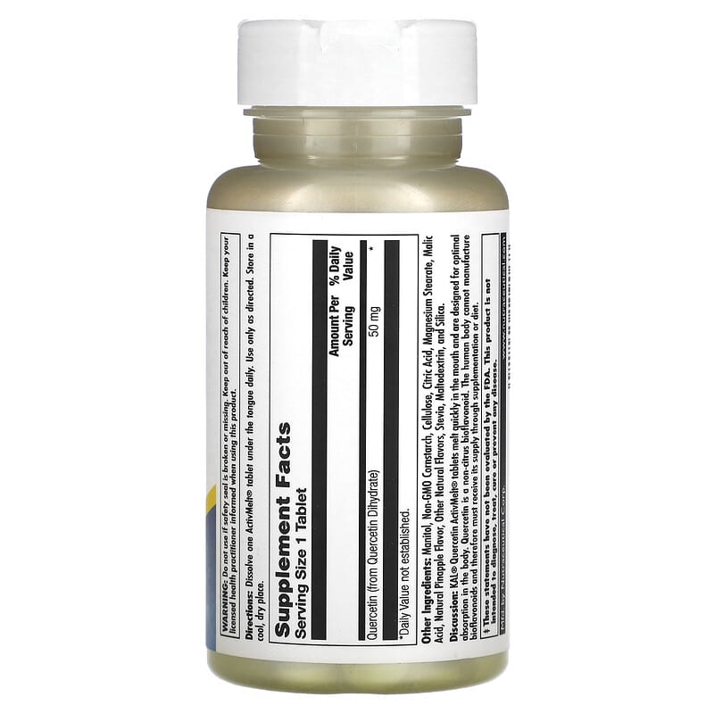 KAL, Quercetin, Pineapple, 50 mg, 90 Micro Tablets 21245109068