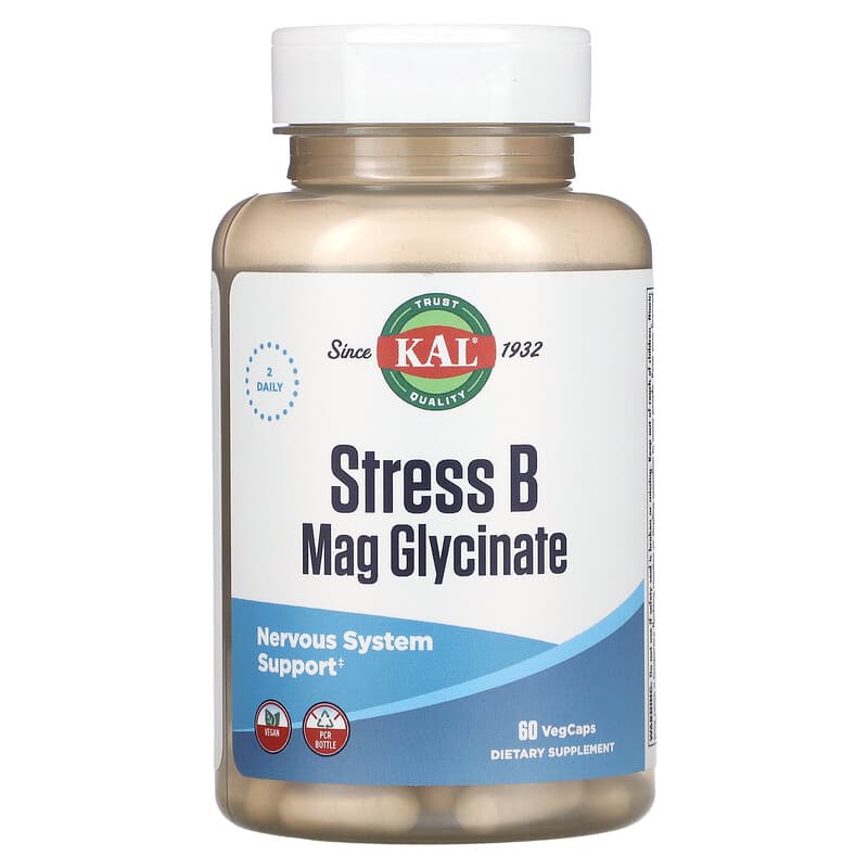 KAL Stress B Mag Glycinate 60 VegCaps 21245891604