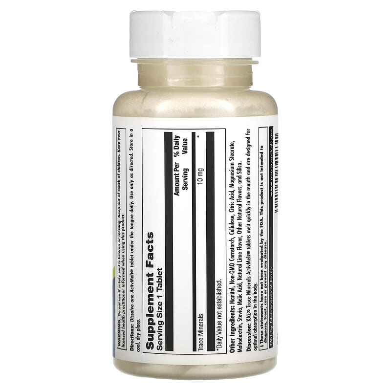 KAL, Trace Minerals, Lime, 10 mg, 90 Micro Tablets 21245741831