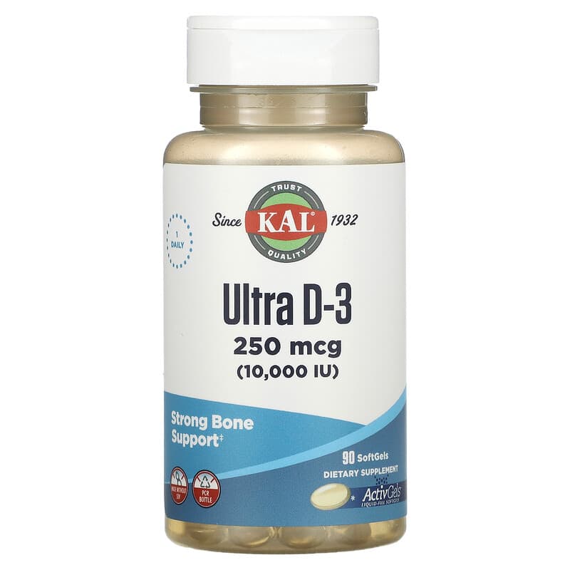 KAL Ultra D-3 250 mcg (10,000 IU) 90 Softgels 21245782872