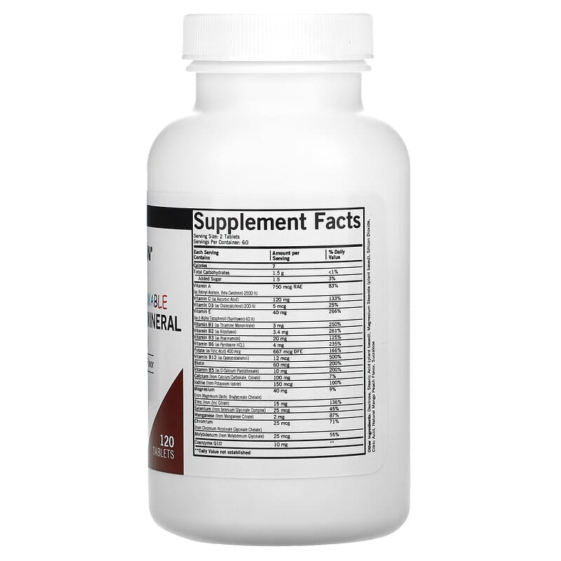 Kirkman Labs, Children's Chewable Multivitamin & Mineral Tablets, Natural Mango Peach, 120 Tablets 812325020959