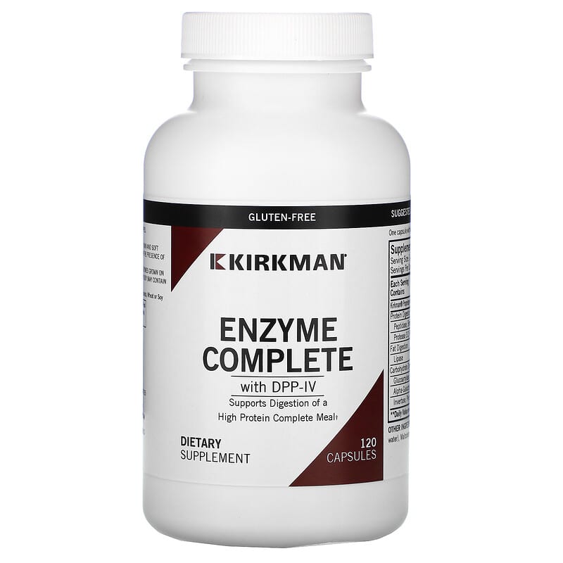 Kirkman Labs Enzyme Complete With DPP-IV 120 Capsules 812325025015