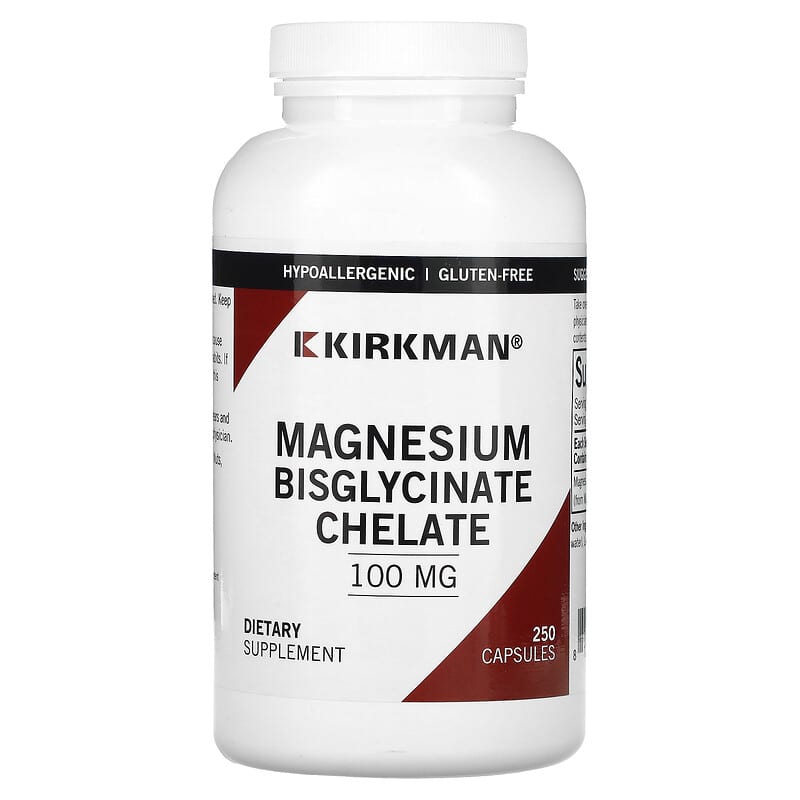 Kirkman Labs Magnesium Bisglycinate Chelate 100 mg 250 Capsules 812325020539
