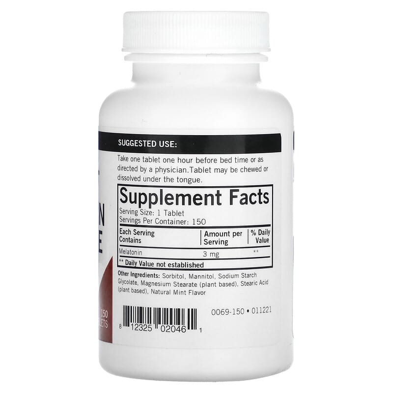 Kirkman Labs, Melatonin Chewable, 3 mg, 150 Tablets 812325020461
