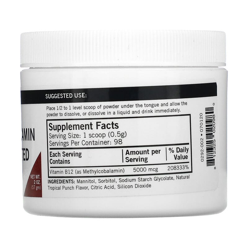 Kirkman Labs, Methylcobalamin Concentrated Powder, 2 oz (57 g) 812325020980
