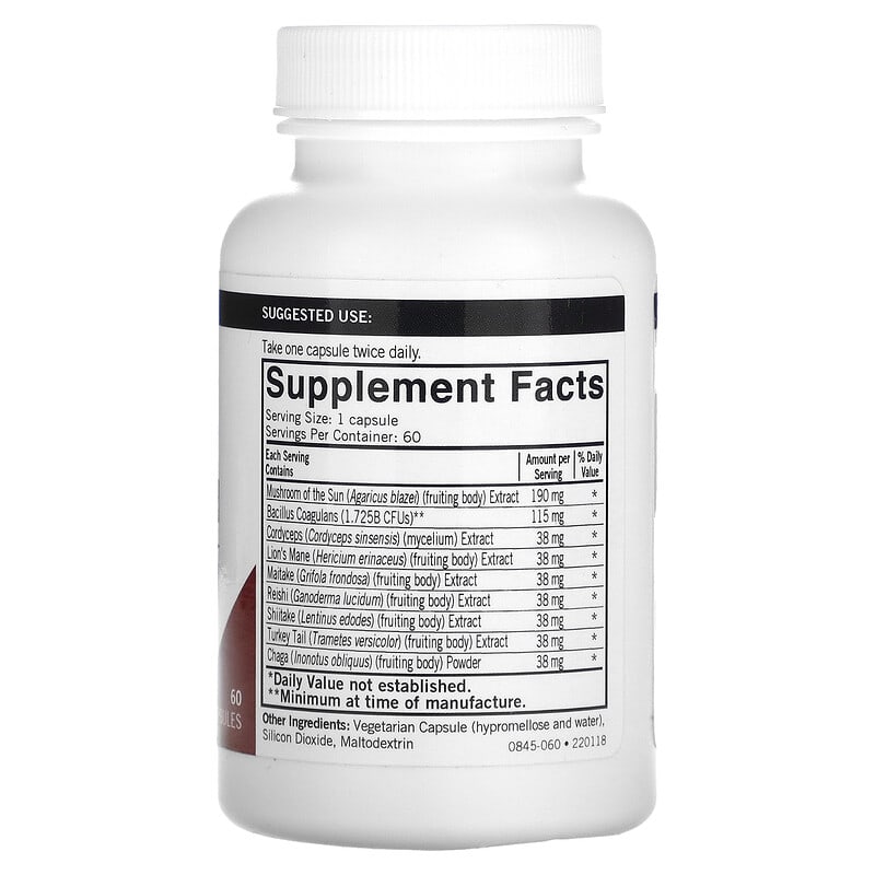 Kirkman Labs, Mushroom, Gut Health, 60 Capsules 812325028450