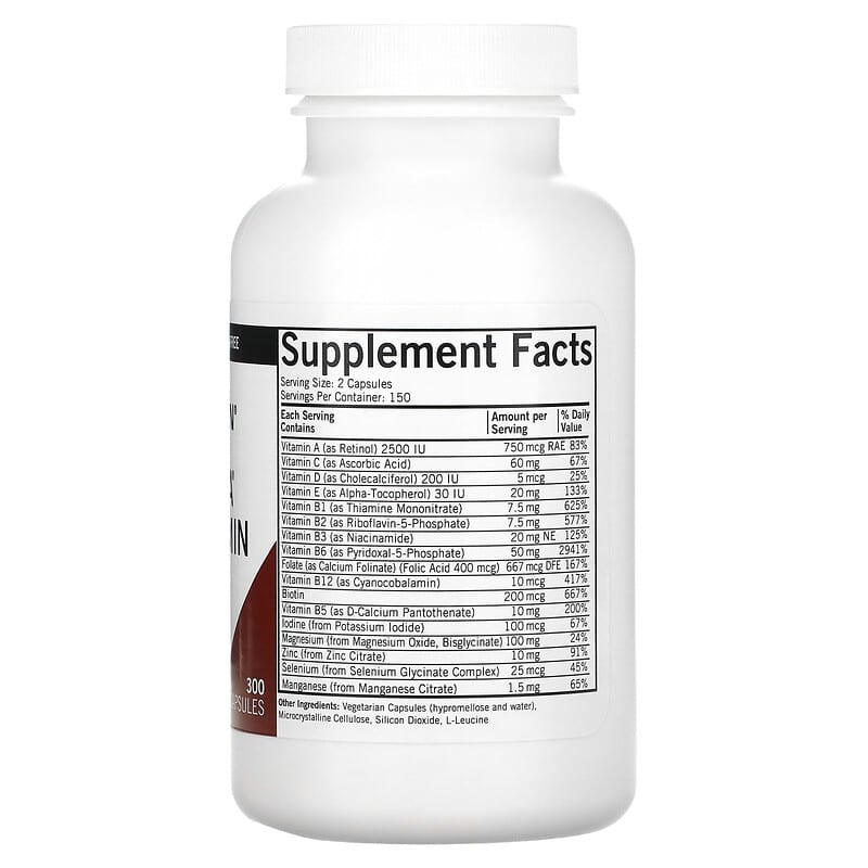 Kirkman Labs, Nu-Thera Multivitamin with P5P, 300 Capsules 812325021208