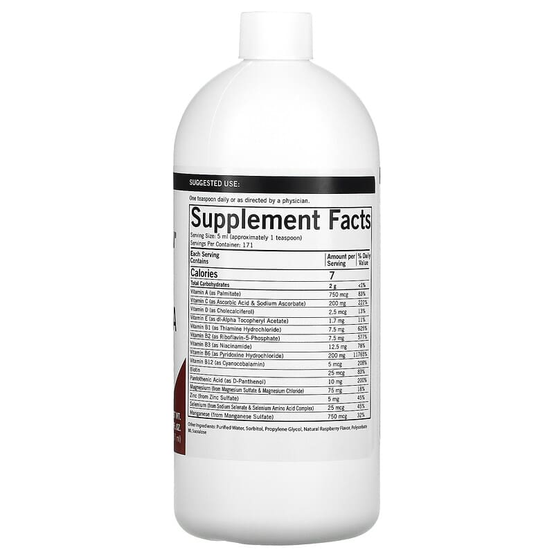Kirkman Labs, Super Nu-Thera Liquid, Natural Raspberry Flavor, 29 fl oz (857 ml) 812325021758