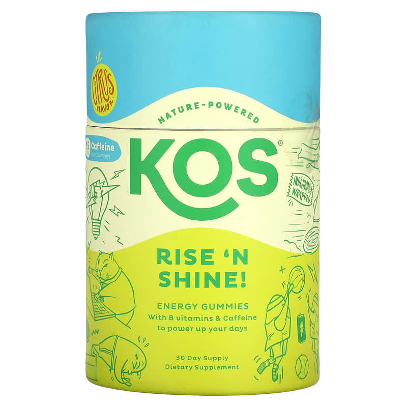 KOS Rise 'N Shine Energy Gummies Citrus 30 Gummies 850015510342
