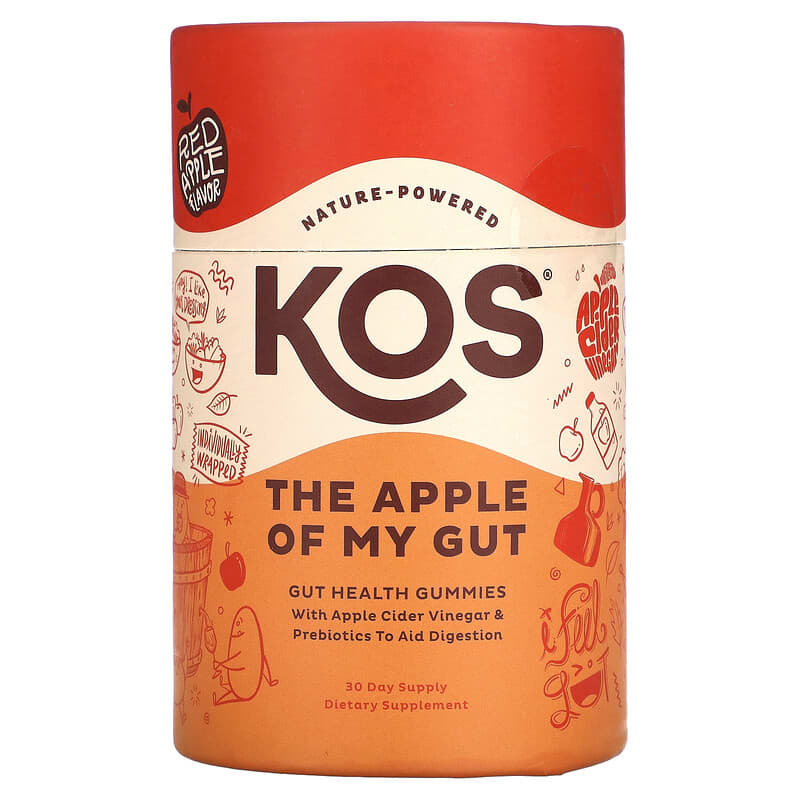 KOS The Apple Of My Gut Gut Health Gummies Red Apple 30 Gummies 850015510359
