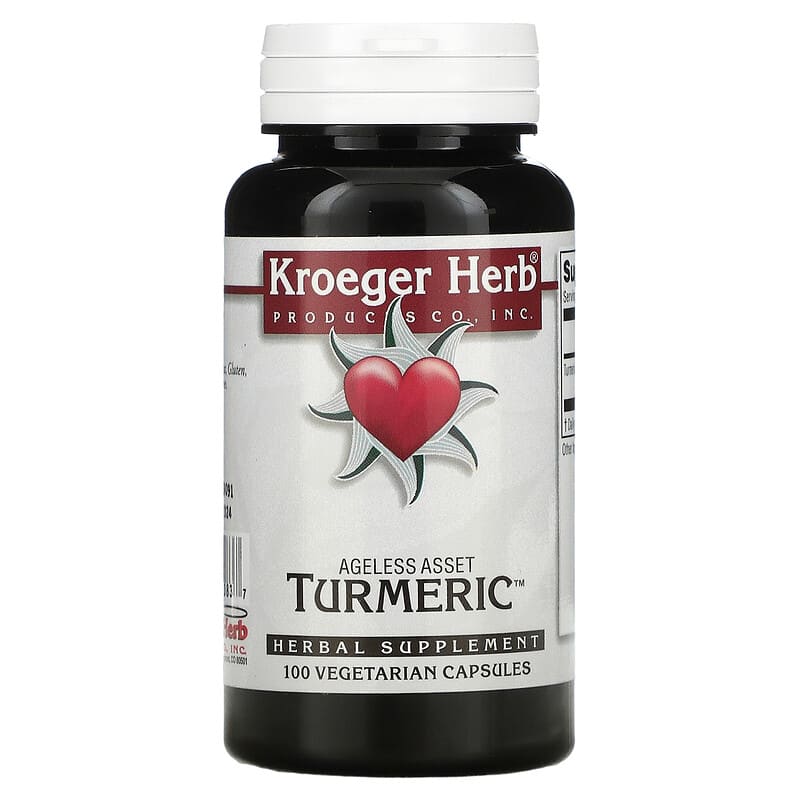Kroeger Herb Co Turmeric 100 Vegetarian Capsules 696916100837