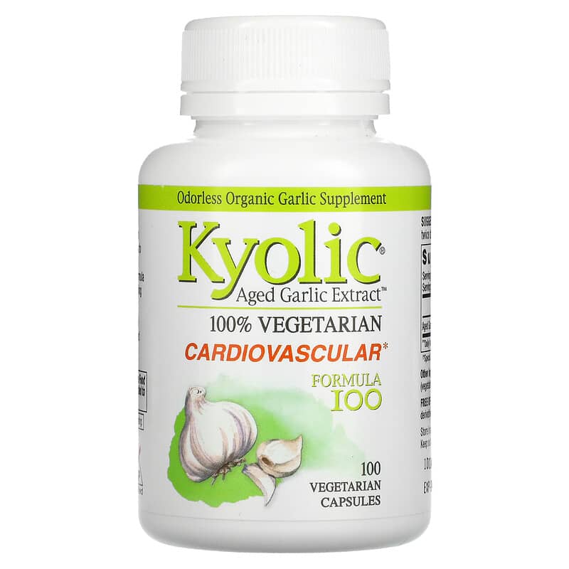 Kyolic Aged Garlic Extract Cardiovascular Formula 100 100 Vegetarian Capsules 23542100915