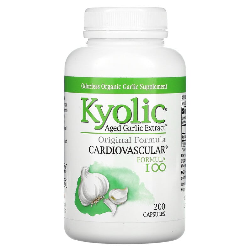 Kyolic Aged Garlic Extract Cardiovascular Formula 100 200 Capsules 23542100427