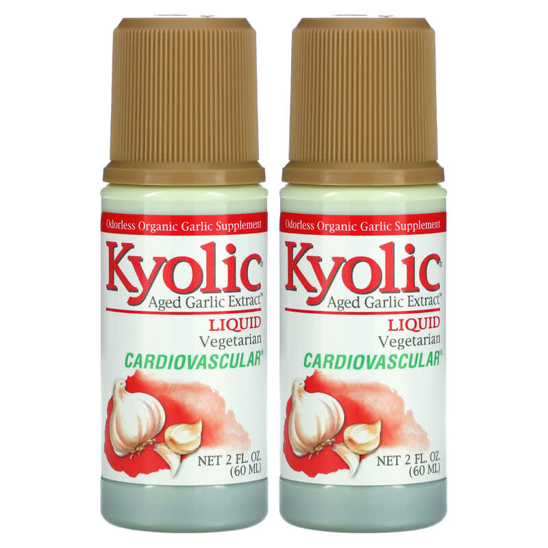 Kyolic, Aged Garlic Extract, Cardiovascular, Liquid, 2 Bottles, 2 fl oz (60 ml) Each 23542100236