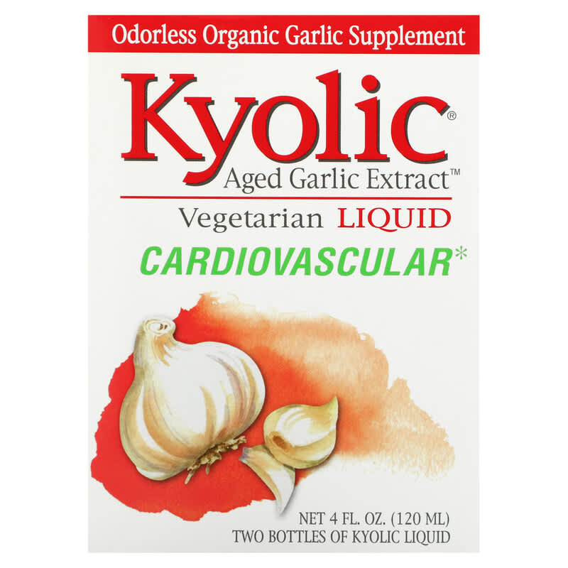 Kyolic Aged Garlic Extract Cardiovascular Liquid 2 Bottles 2 fl oz (60 ml) Each 23542100236