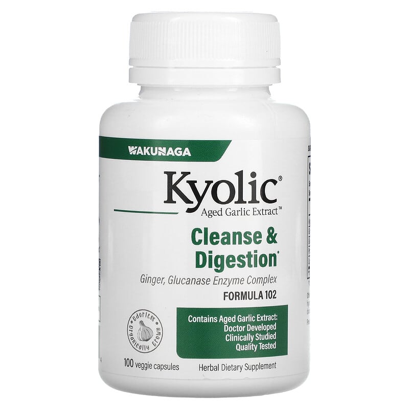Kyolic Aged Garlic Extract Cleanse & Digestion Formula 102 100 Veggie Capsules 23542102414