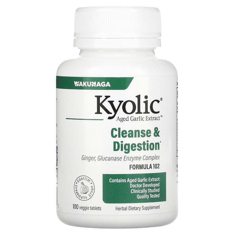 Kyolic Aged Garlic Extract Cleanse & Digestion Formula 102 100 Veggie Tablets 23542102315