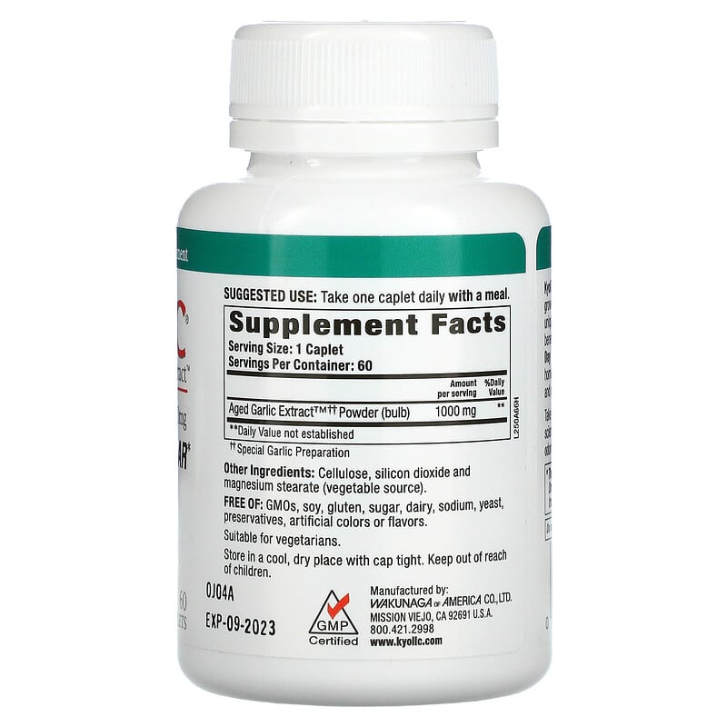 Kyolic, Aged Garlic Extract, One Per Day, 1,000 mg, 60 Caplets 23542250665