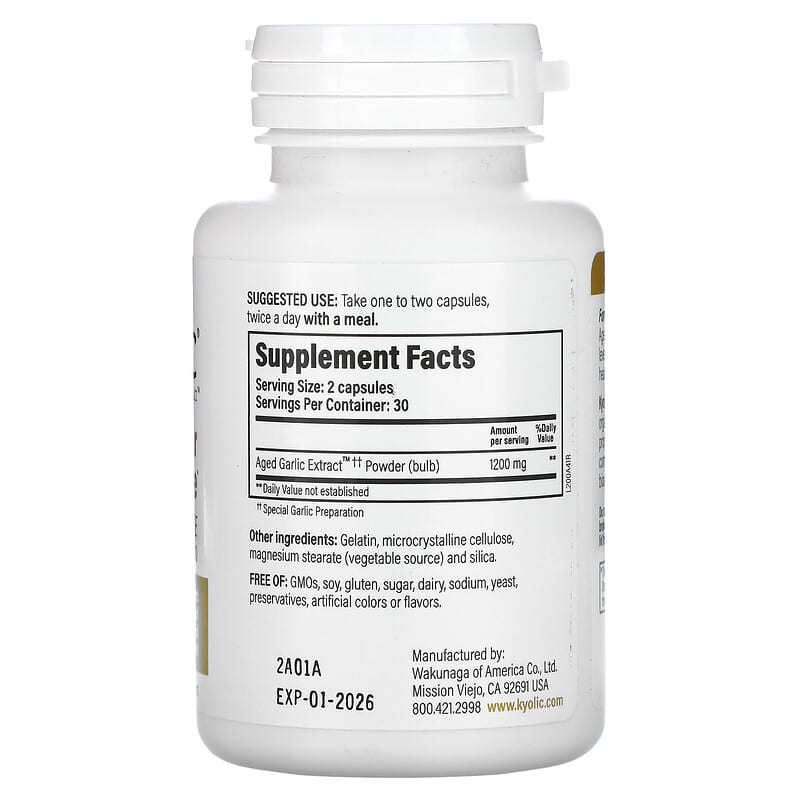 Kyolic, Aged Garlic Extract, Reserve, 60 Capsules 23542200417