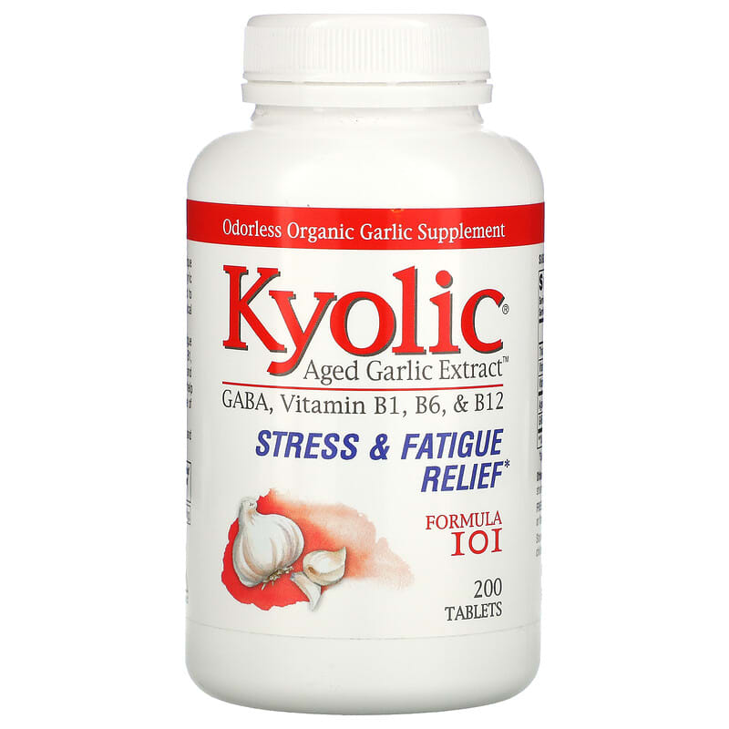 Kyolic Aged Garlic Extract Stress & Fatigue Relief Formula 101 200 Tablets 23542101325