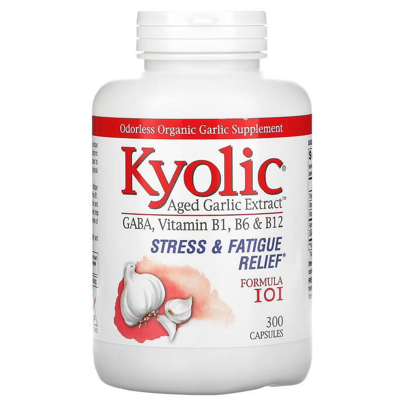 Kyolic Aged Garlic Extract Stress & Fatigue Relief Formula 101 300 Capsules 23542101431