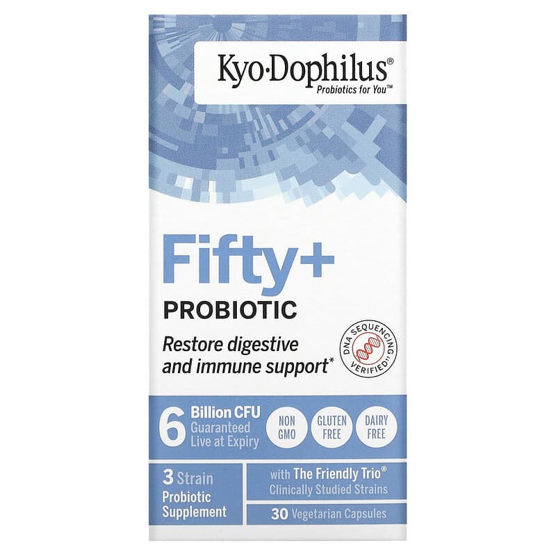 Kyolic Kyo-Dophilus Fifty+ Probiotic 6 Billion CFU 30 Vegetarian Capsules 23542620437