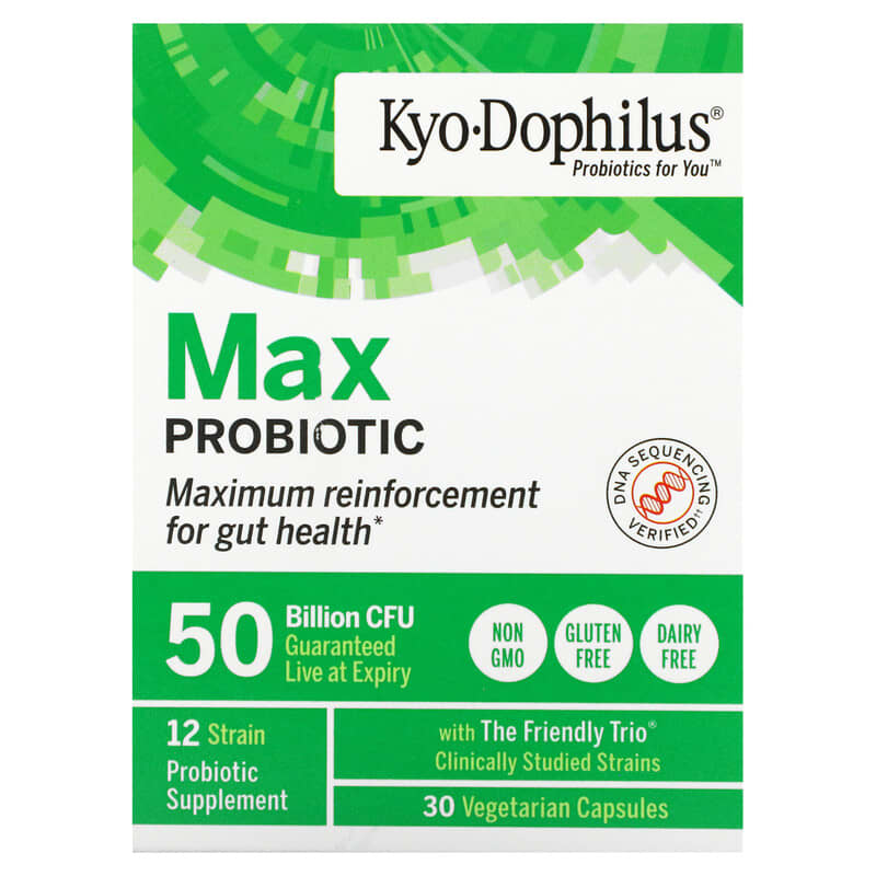 Kyolic Kyo-Dophilus Max Probiotic 50 Billion CFU 30 Vegetarian Capsules 23542633932