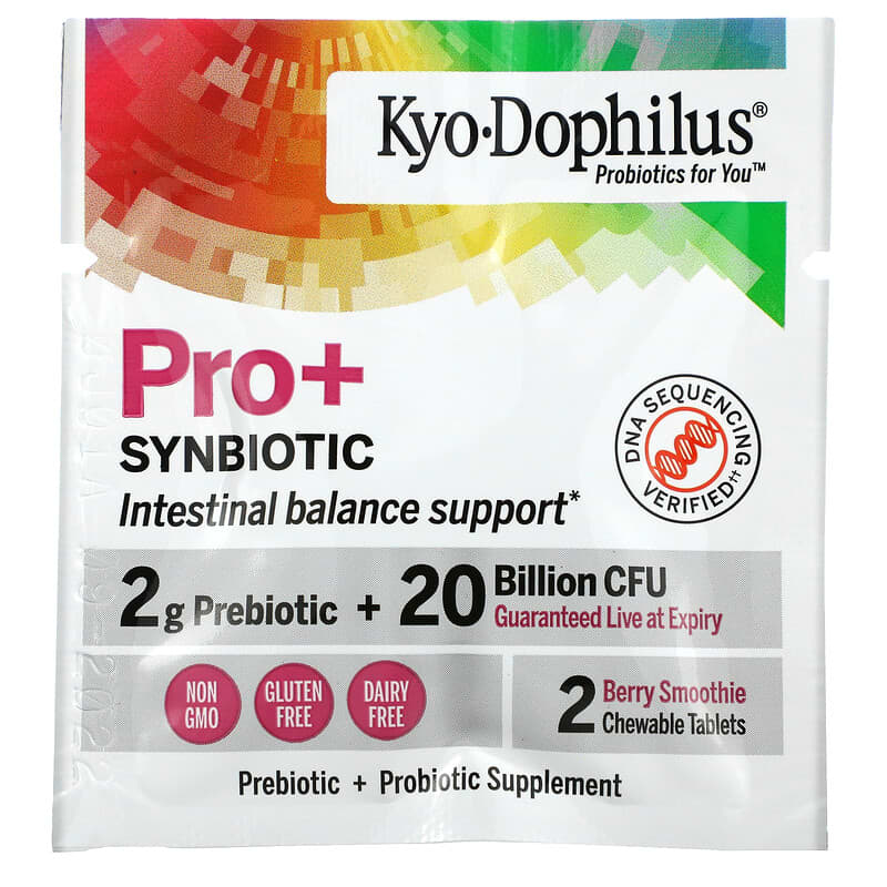 Kyolic, Kyo-Dophilus, Pro+Synbiotic,  Berry Smoothie, 20 Billion CFU, 50 Chewable Tablets 23542670357