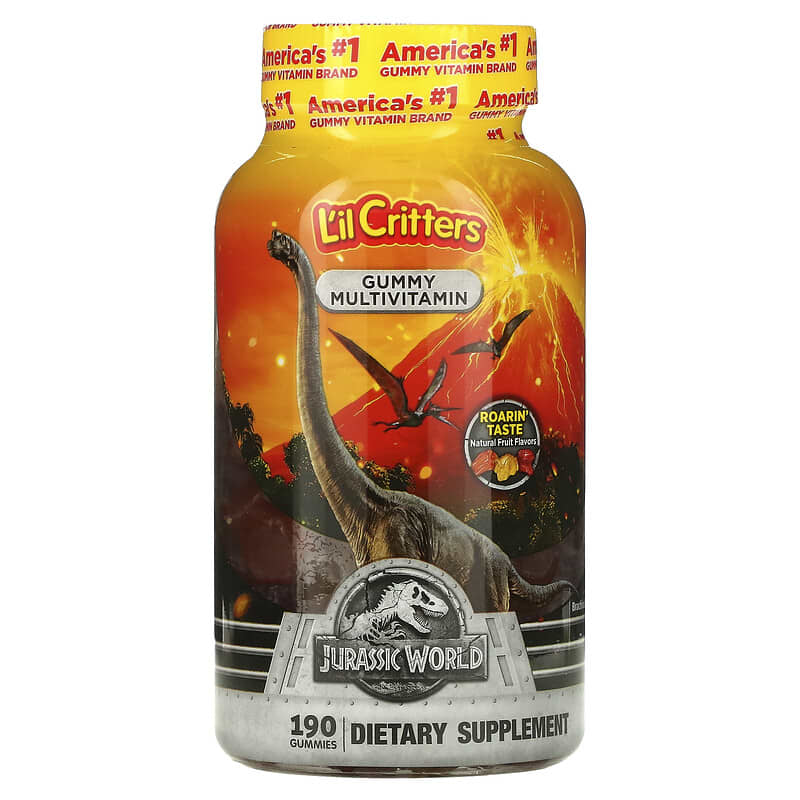 L'il Critters Complete Multivitamin Gummies Jurassic World Natural Fruit Flavors 190 Gummies 27917271606