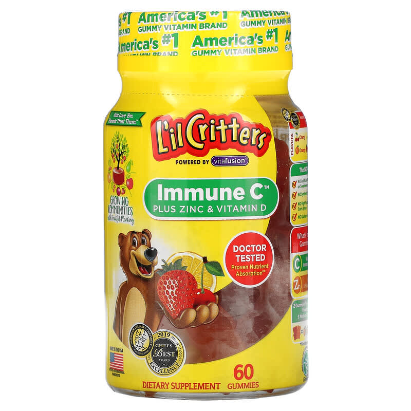 L'il Critters Immune C Plus Zinc & Vitamin D Assorted Flavors 60 Gummies 27917006031