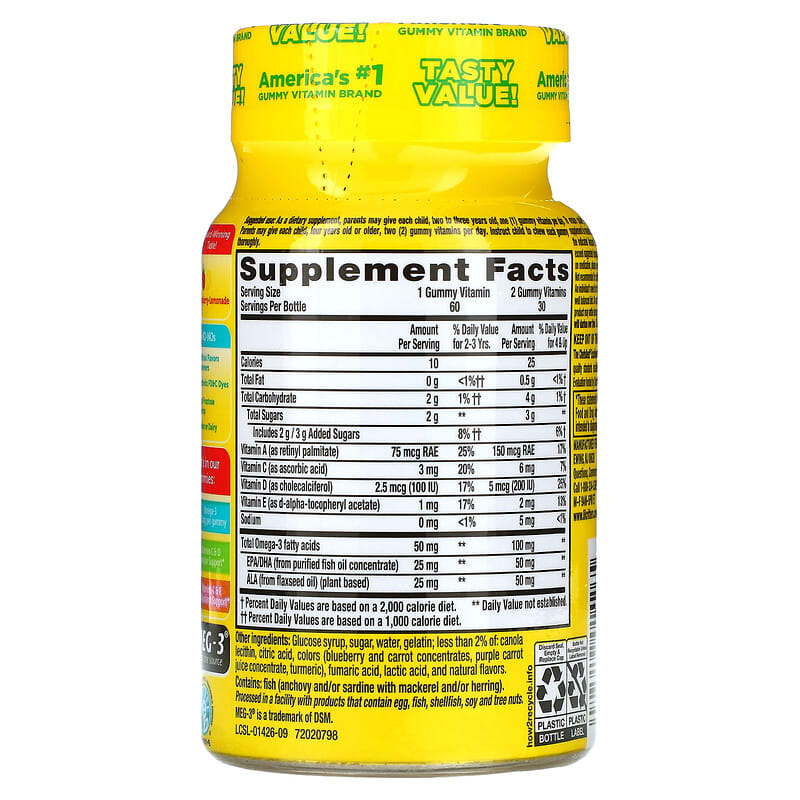 L'il Critters, Omega-3, Zesty Raspberry-Lemonade, 60 Gummies 27917014265