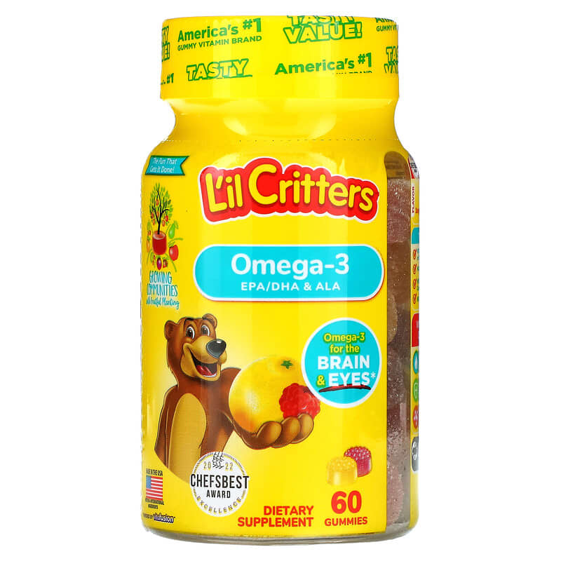 L'il Critters Omega-3 Zesty Raspberry-Lemonade 60 Gummies 27917014265