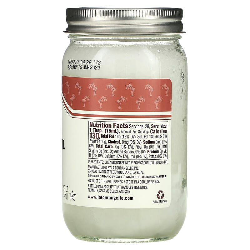 La Tourangelle, Organic Virgin Coconut Oil, 14 fl oz (414 ml) 857190000736