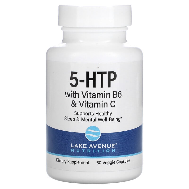 Lake Avenue Nutrition 5-HTP with Vitamin B6 & Vitamin C 60 Veggie Capsules 898220015566