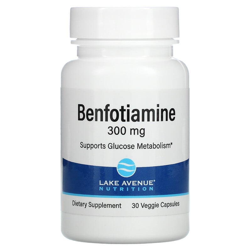 Lake Avenue Nutrition Benfotiamine 300 mg 30 Veggie Capsules 898220020126