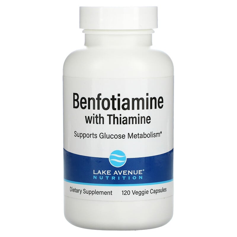 Lake Avenue Nutrition Benfotiamine with Thiamine 250 mg 120 Veggie Capsules 898220020096