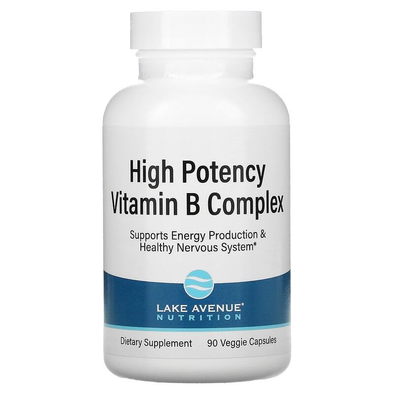Lake Avenue Nutrition High Potency Vitamin B Complex 90 Veggie Capsules 898220020904