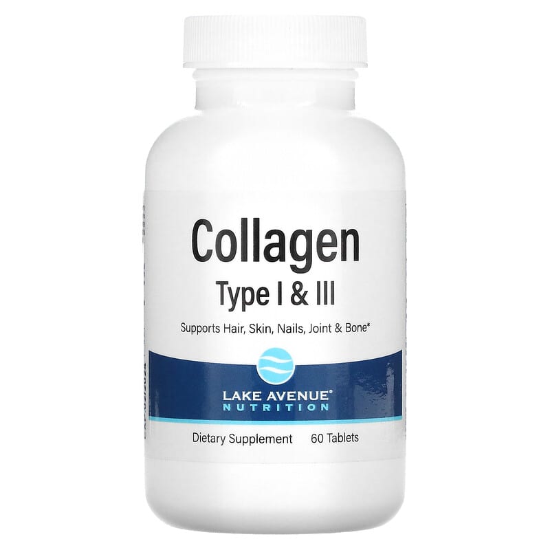 Lake Avenue Nutrition Hydrolyzed Collagen Type I & III 1,000 mg 60 Tablets 898220015542