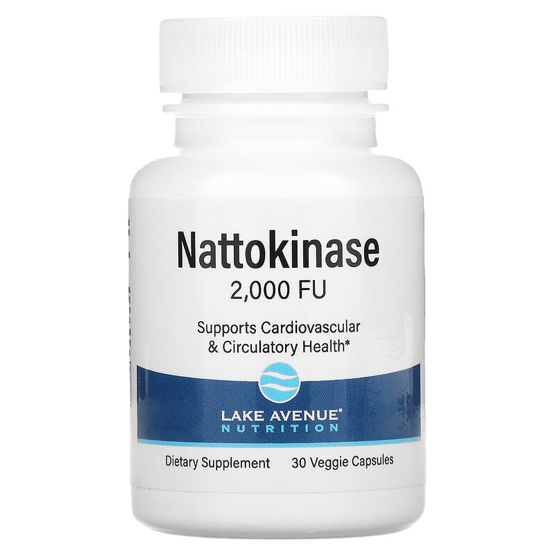 Lake Avenue Nutrition Nattokinase Proteolytic Enzyme 2,000 FUs 30 Veggie Capsules 898220016327
