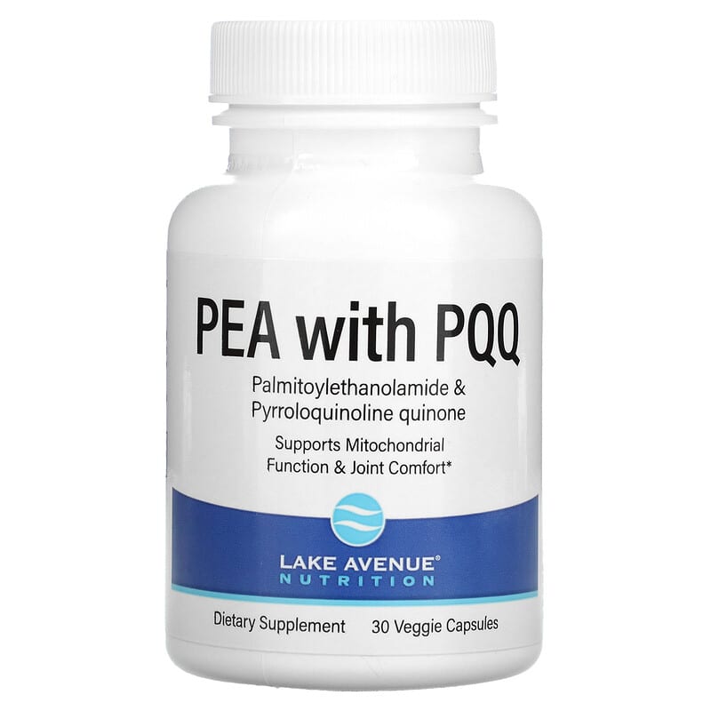 Lake Avenue Nutrition PEA 300 mg + PQQ 10 mg 30 Veggie Capsules 898220015917