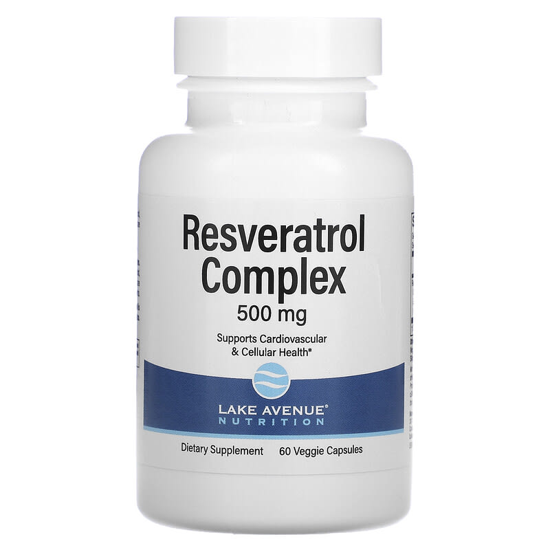 Lake Avenue Nutrition Resveratrol Complex 500 mg 60 Veggie Capsules 898220016648