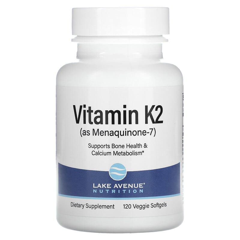 Lake Avenue Nutrition Vitamin K2 (as Menaquinone-7) 50 mcg 120 Veggie Softgels 898220015504
