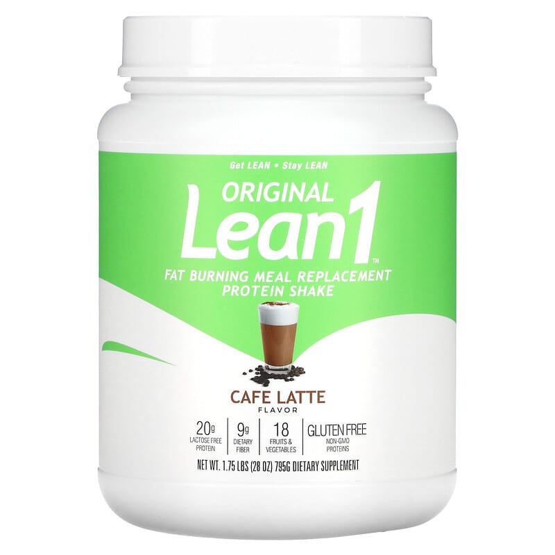 Lean1 Original Fat Burning Meal Replacement Protein Shake Cafe Latte 1.75 lbs (795 g) 810033013423