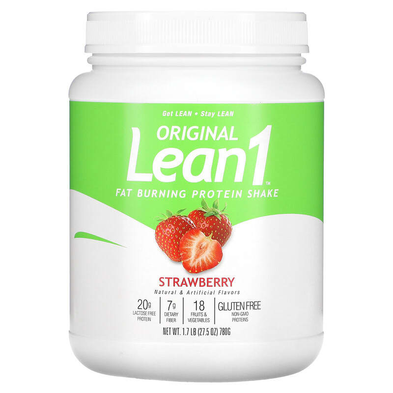 Lean1 Original Fat Burning Meal Replacement Protein Shake Strawberry 1.7 lb (780 g) 810033010941