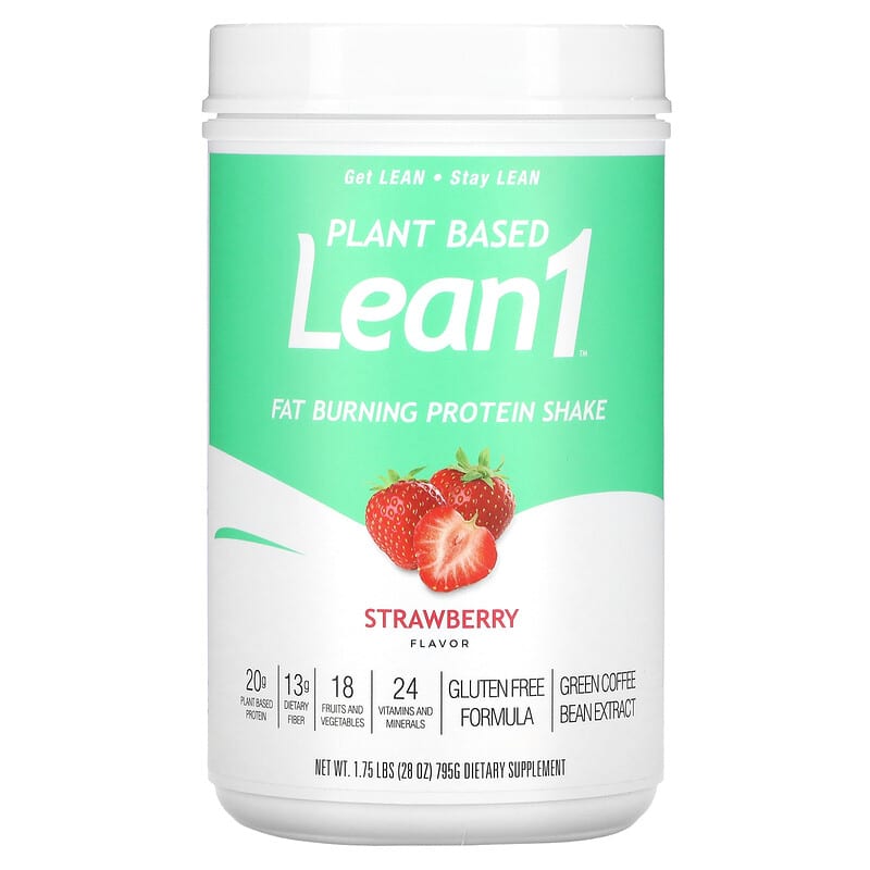 Lean1 Plant Based Fat Burning Protein Shake Strawberry 1.75 lbs (795 g) 810033013041