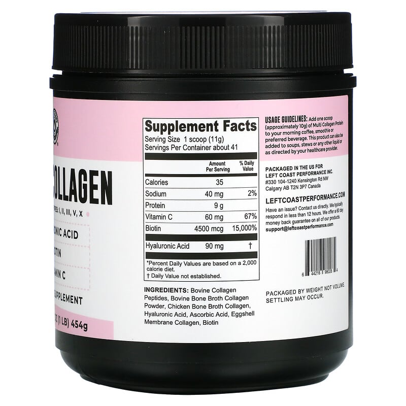 Left Coast Performance, Multi Collagen, 16 oz (454 g) 644216980284